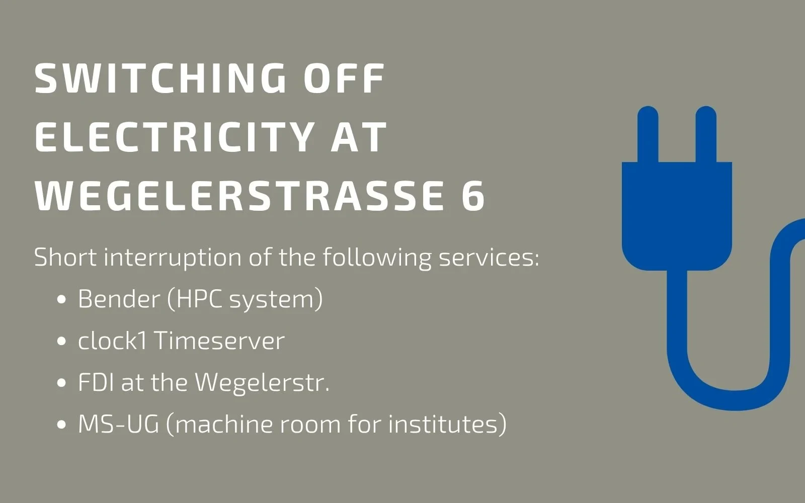 Switching off electricity at Wegelerstrasse 6