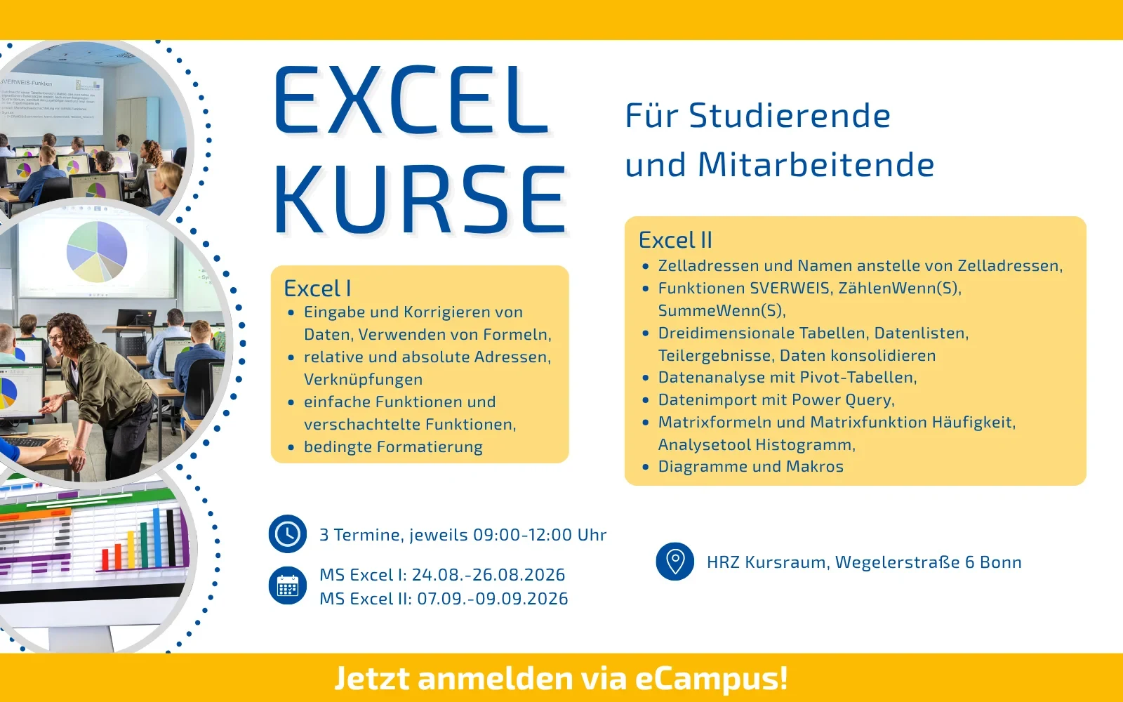 Freie Plätze in den Excelkursen